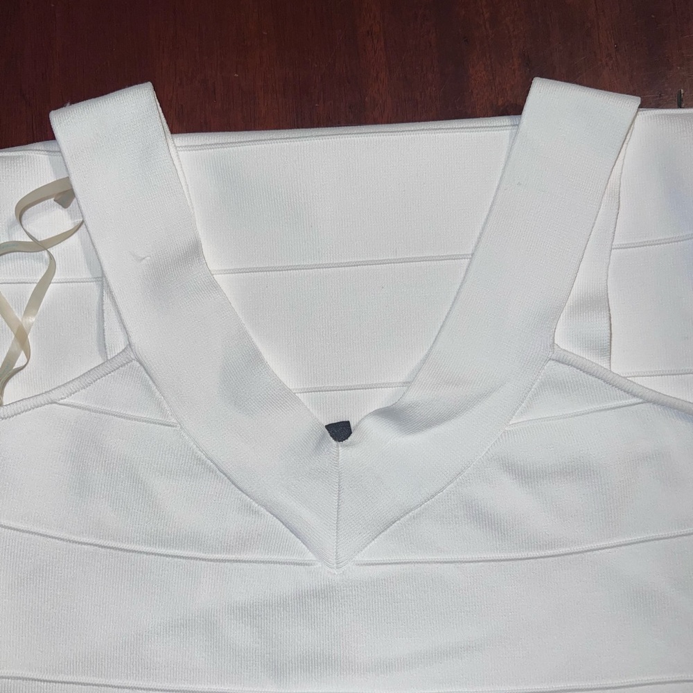 GUESS Marciano-White Bandage Bodycon Midi Dress - Picture 11 of 12